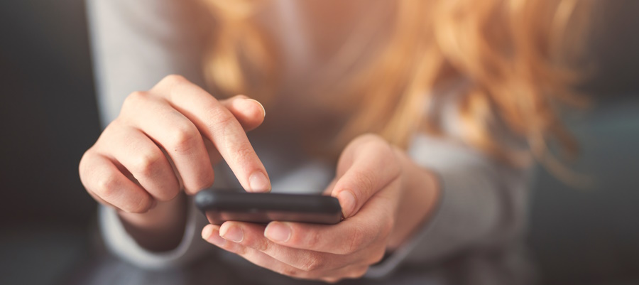 Girl looking at her phone